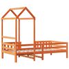 vidaXL Bedframe met huisje massief grenenhout wasbruin 90x190 cm