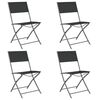 vidaXL Opklapbare stoelen, 4 stuks, zwart staal en Textilene.