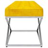 vidaXL Bankje fluweel en roestvrij staal mosterdgeel