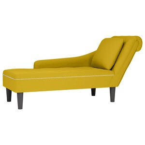 vidaXL Chaise longue met kussen en rechterarmleuning fluweel geel