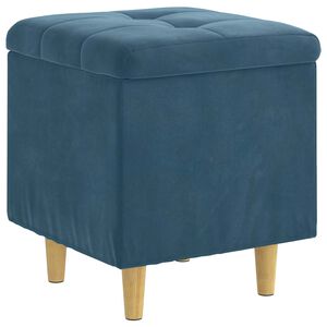 vidaXL Opslagottoman met kussen Blauw 40 x 40 x 45 cm Fluweel