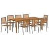 vidaXL Tuin eettafelset 9 st Grijs Massief Acaciahout