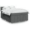 vidaXL Boxspring met matras stof donkergrijs 140x190 cm