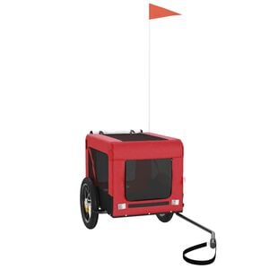 vidaXL Hondenfietstrailer oxford stof en ijzer rood en zwart