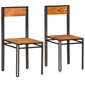 vidaXL Eetkamerstoelen 2 st massief acaciahout