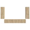 vidaXL Tv-meubelset Wandgemonteerd 4 pcs Sonoma Eiken Bewerkt hout
