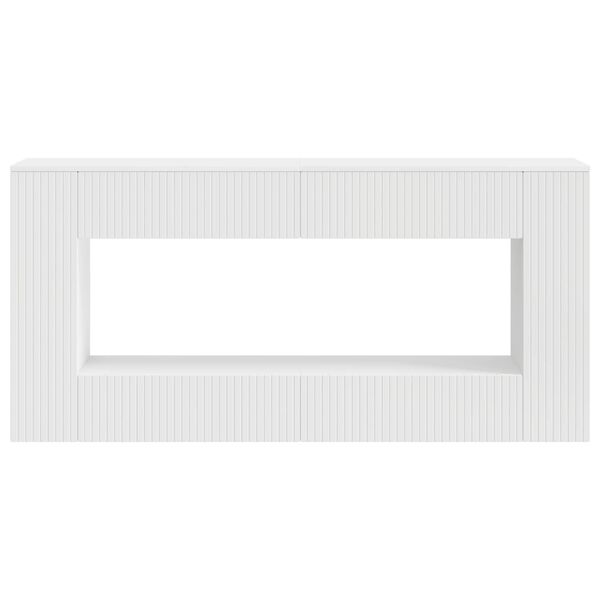 vidaXL Wandtafel Gestreept Wit 155 x 29 x 74 cm Geconstrueerd hout