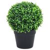 vidaXL Kunstplanten met pot 2 st buxus bolvorming 37 cm groen