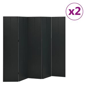 vidaXL Kamerschermen 2 st met 5 panelen 200x180 cm staal zwart