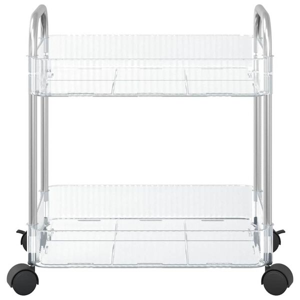 vidaXL Opbergtrolley 2-laags 37x28x43,5 cm acryl transparant