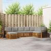 vidaXL Hoekbank Set 8 pcs Natuurlijk en Lichtgrijs Massief Acaciahout