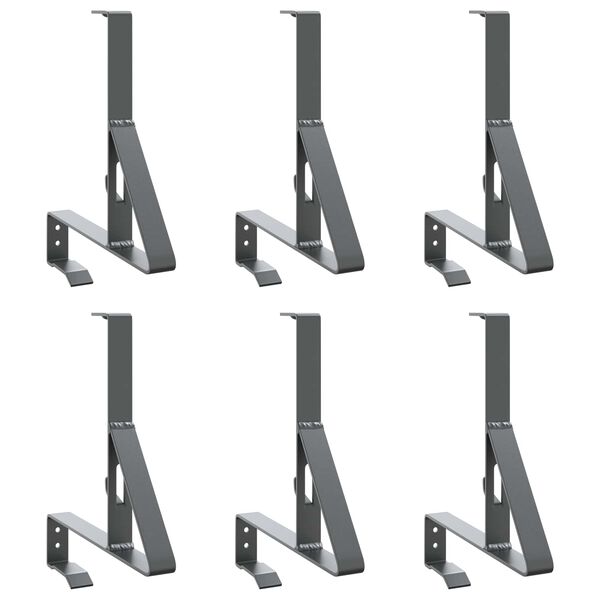 vidaXL Sneeuwbeveiligingsteun 6 pcs Antraciet 29,5 x 3 x 34,5 cm Staal