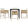 vidaXL Tuin eettafelset 5 pcs Beige poly rattan