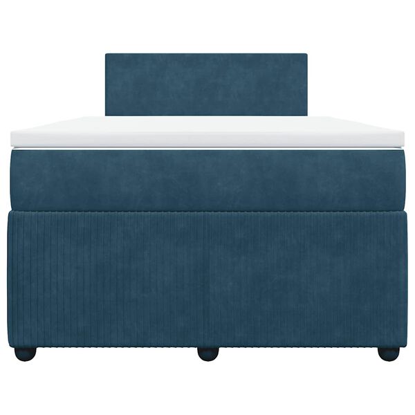 vidaXL Boxspring met matras fluweel blauw 120x190 cm