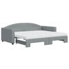 vidaXL Slaapbank onderschuifbed en matrassen 90x190 cm stof lichtgrijs
