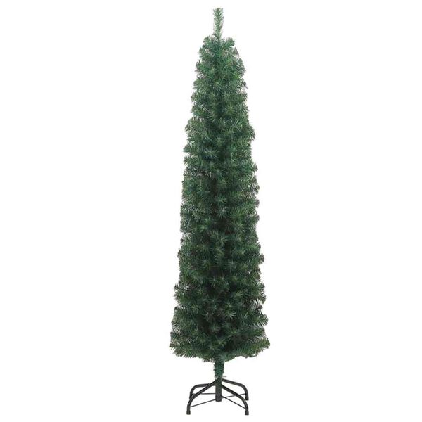 vidaXL Kunstkerstboom Groen 240 cm PVC en Staal en Kunststof