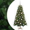 vidaXL Kunstkerstboom met kerstbal 120 cm 150 LED's Warmwit PVC Groen