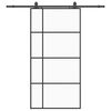 vidaXL Schuifdeur met beslagset 102,5x205 cm ESG glas zwart