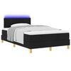 vidaXL LED Box Spring Bed met matras met LED Zwart 120 x 190 cm Stof
