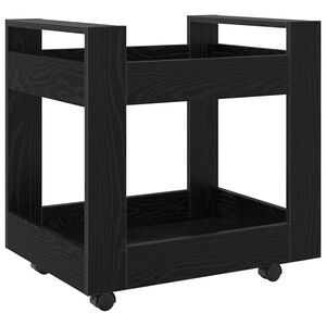 vidaXL Bureau Trolley Zwart Eiken 60 x 45 x 60 cm Bewerkt hout