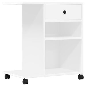 vidaXL Printerkastje met wielen 60x40x68,5 cm wit