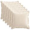 vidaXL Kussensloop 6 st HOUTEN Cr&egrave;mekleurig 35 x 35 cm Chenille Stof