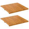 vidaXL Badmat Effen Bruin 50 x 50 cm Massief Acaciahout