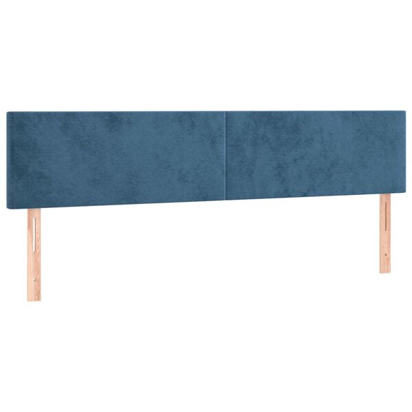 vidaXL Hoofdbord LED 160x5x78/88 cm fluweel donkerblauw