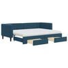 vidaXL Slaapbank met onderschuifbed en lades 80x200 cm fluweel blauw