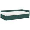 vidaXL Hoekbedframe met Matras Anders met hoofdeinde 2 pcs Groen Stof