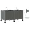 vidaXL Tuin Pot met Irrigatie en Wielen 2 st Lichtgrijs PP