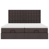 vidaXL Ottoman bed met matrassen 180x200cm stof donkerbruin