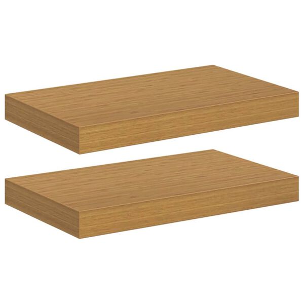vidaXL Wandplank met opslag 2 pcs Beige 40 x 23,5 x 4 cm Bewerkt hout
