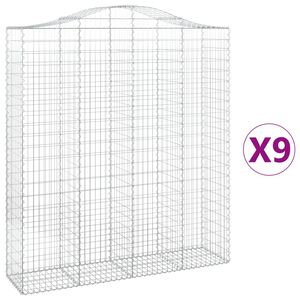 vidaXL Schanskorven 9 st gewelfd 200x50x220/240 cm ijzer