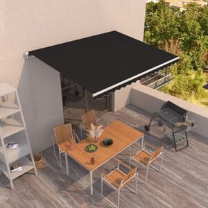 vidaXL Luifel handmatig uittrekbaar 450x350 cm antracietkleurig