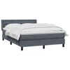vidaXL Boxspring met matras fluweel donkergrijs 140x210 cm