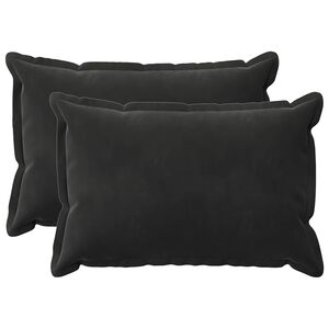 vidaXL Kussen met kussen HOUTEN 2 st Zwart fluweel