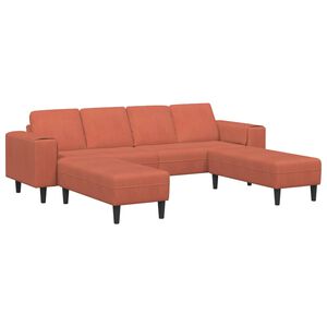 vidaXL Bank met kussen Rood-oranje 250 x 188 x 76 cm Katoen Stof