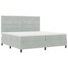 vidaXL LED Box Spring Bed met matras Lichtgrijs 200 x 200 cm Stof