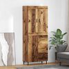 vidaXL Hoge kast met lade 2 pcs Oudhout Bewerkt hout