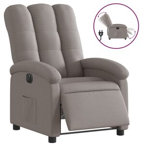 vidaXL Fauteuil verstelbaar elektrisch stof taupe