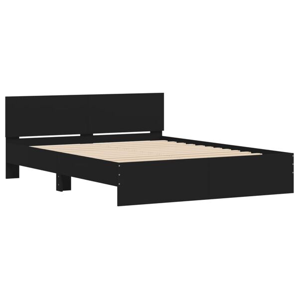 vidaXL Bedframe met hoofdeinde zwart 140x200 cm