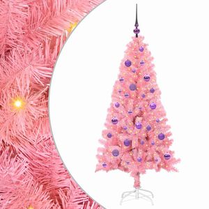 vidaXL Kerstboom met 150 LED met standaard Roze 150 cm PVC