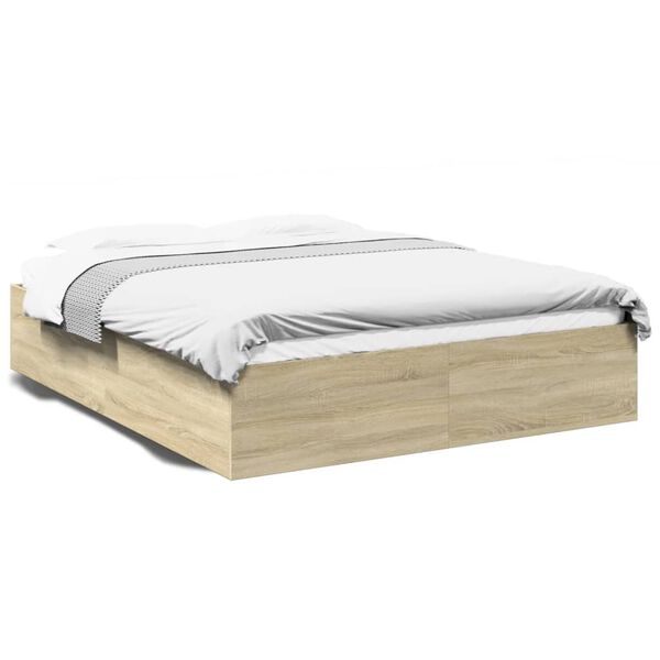 vidaXL Bedframe bewerkt hout sonoma eikenkleurig 160x200 cm