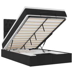vidaXL Ottoman bed met matras en LED's 120x190 cm stof zwart