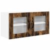 vidaXL Wandglas cabinet PORTO Gerookt eiken 80 x 31 x 40 cm