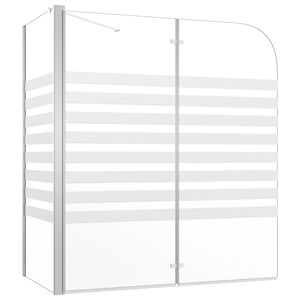 vidaXL Badwand gestreept 120x68x130 cm gehard glas