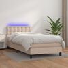 vidaXL Boxspring met matras en LED kunstleer cappuccinokleur 90x200 cm