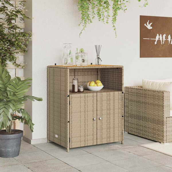 vidaXL Kast met plank Beige 70 x 50 x 87 cm Polyester en Roly Ratten