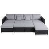 vidaXL Slaapbank uittrekbaar 4-zits kunstleer zwart